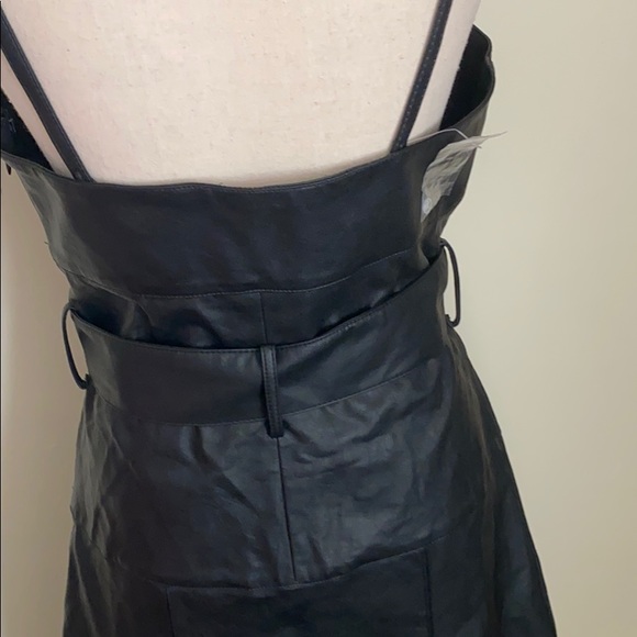 NWOT Free People black vegan leather dress Size 10 - Picture 7 of 8